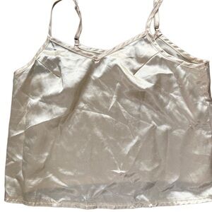 Silky Satin Champagne Cami Top XS | Minimalist Y2K Tank | Adjustable Straps